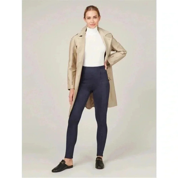 NWT Spanx Faux Suede Leggings Classic Navy Sz S - Picture 1 of 11